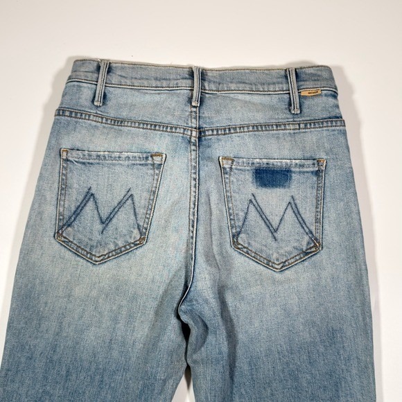 MOTHER The Hustler Ankle Undone Hem Jeans Light Wash Distressed  Sz 27 - Picture 11 of 12